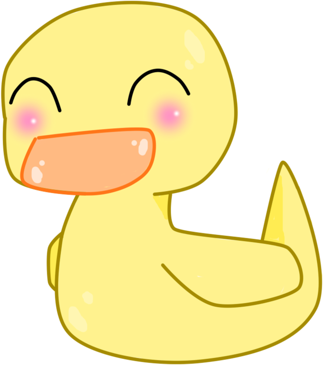 Drawn Duckling Chibi - Clip Art Rubber Duckys (893x894), Png Download
