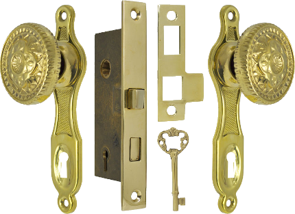 Narrow Backset Door Set - Door Handles Locks Png (430x313), Png Download
