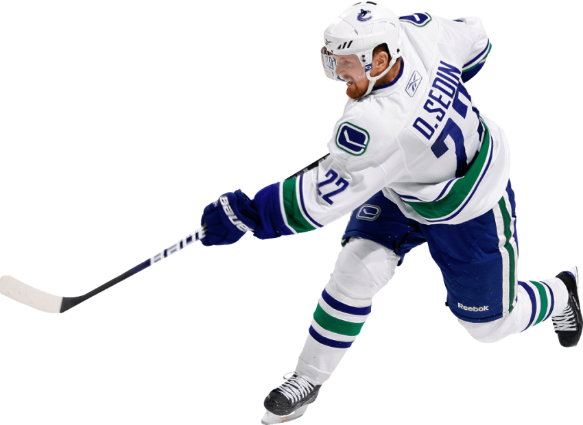 Free Png Hockey Player Png Images Transparent - D Sedin Vancouver Canucks (850x620), Png Download
