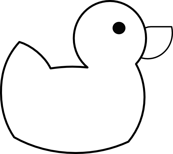 Duck Cartoon Clipart Black And White Png (600x533), Png Download