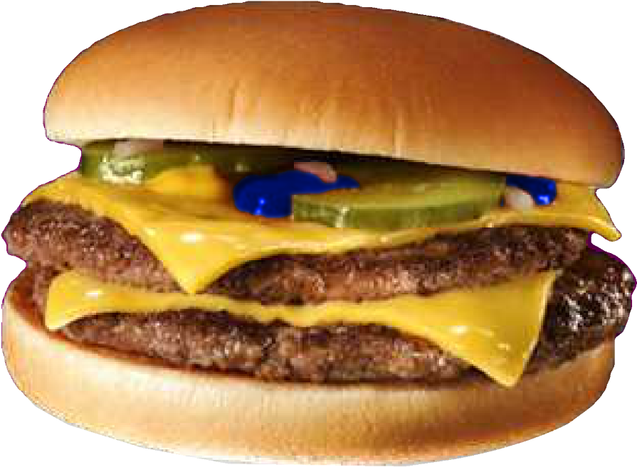 Mcdonald's Double Cheeseburger With Blue Ketchup - Cheeseburger (900x667), Png Download