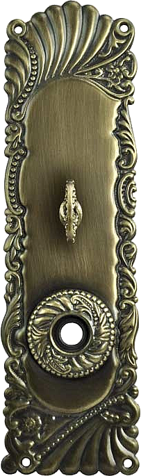 Mission Recreated Brass Door Plates With Turnlatch - Antique Bronze Decorative Door Knob Plate (203x685), Png Download