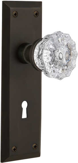 Oil Rubbed Bronze - Nostalgic Warehouse Classic Rosette With Crystal Knob (503x750), Png Download