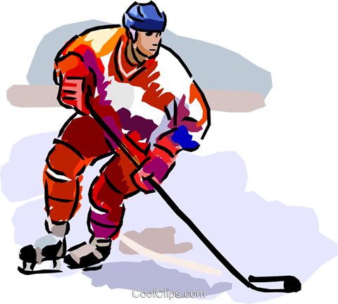 Hockey Player Royalty Free Vector Clip Art Illustration - Clipart For Canadian Hockey (480x432), Png Download