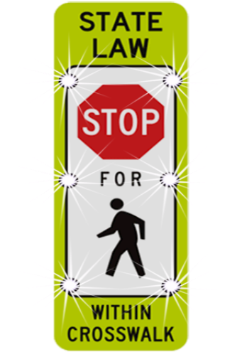 Image Logo For Lighted Roadway Signs - Smartsign By Lyle Smartsign Mutcd #r1-6a Fluorescent (354x569), Png Download