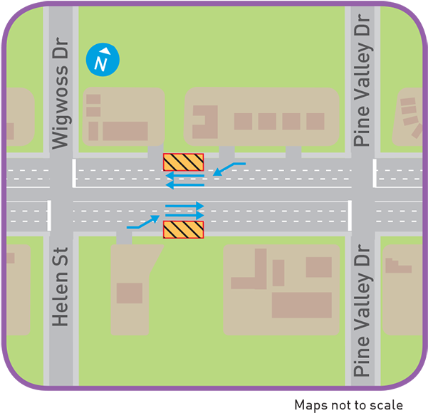 Highway 7 West Work Area - Diagram (600x621), Png Download