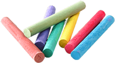 White And Colored Chalk (400x400), Png Download