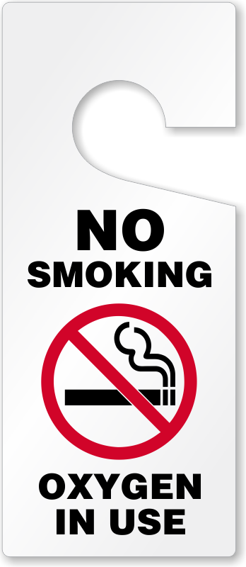 No Smoking Oxygen In Use Door Hanging Tag - Smartsign By Lyle S-9703-pl-14 Notice - No Smoking (348x800), Png Download