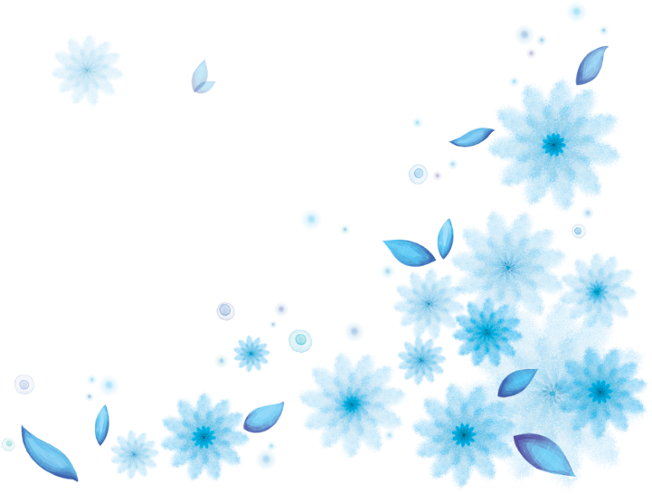 Ftestickers Watercolor Flowers Border Corner Blue - Blue Flower Background (1024x1024), Png Download