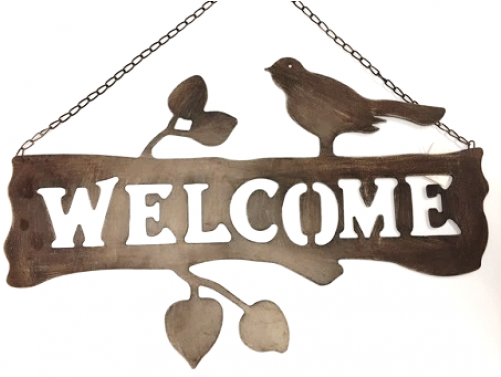 Welcome Sign, Hanging - Welcome (500x500), Png Download