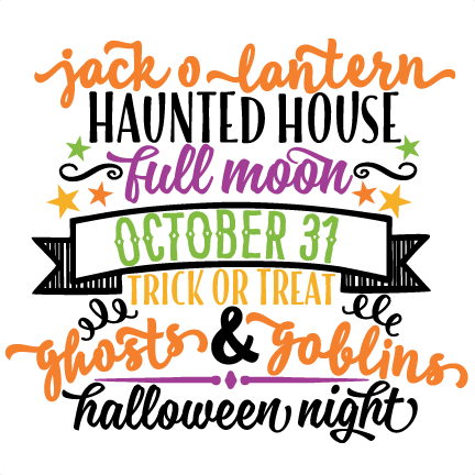 Halloween Night Word Art Svg Scrapbook Cut File Cute - Halloween Word Art (432x432), Png Download