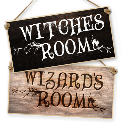 Witchcraft And Wizardry Hanging Sign "witch Or Wizard - Witches Gather Here Vintage Metal Art Retro Tin Halloween (480x480), Png Download