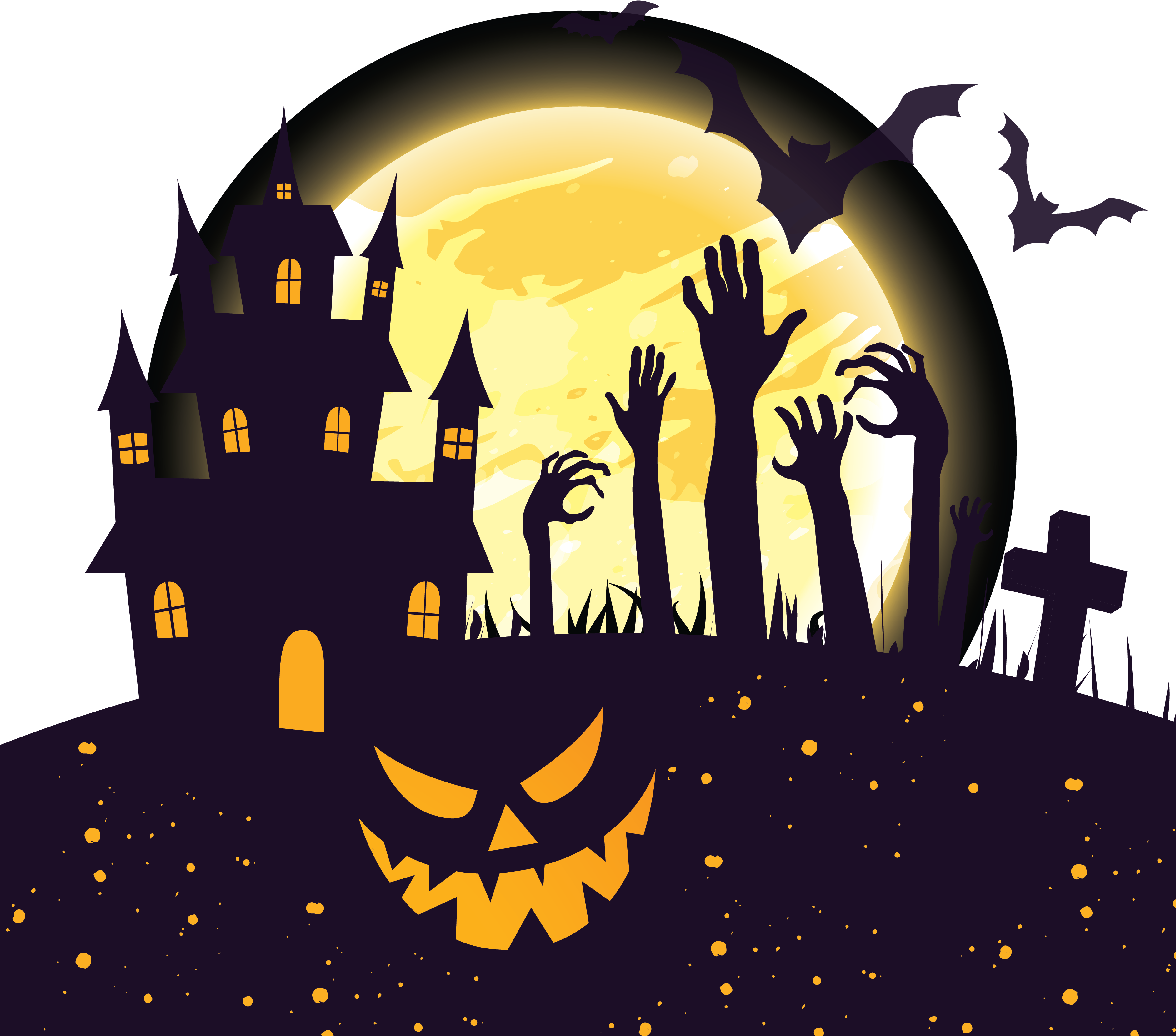 Halloween Party Background Invite (3762x3553), Png Download