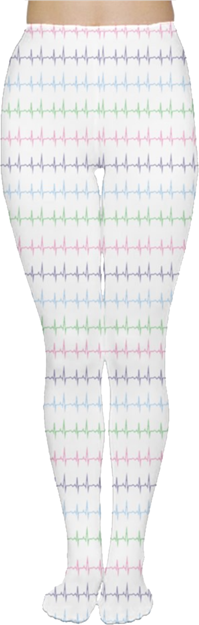 Yami Kawaii Heart Beat Tights - Paw (395x1239), Png Download