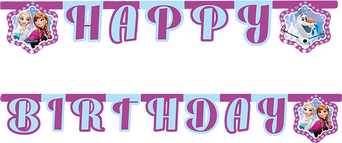 Frozen Happy Birthday Banner - Frozen Happy Birthday Text (1400x1400), Png Download