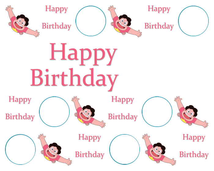 Steven Universe Personalised Birthday Banner With Photo - Circle (700x560), Png Download