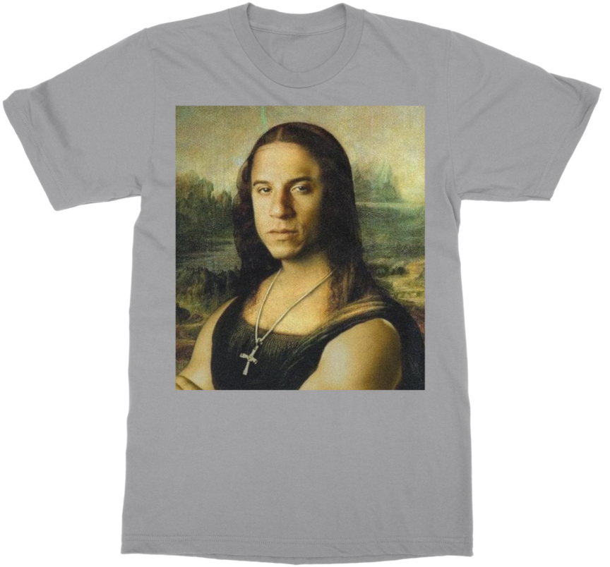 Vin Diesel As The Mona Lisa ﻿classic Adult T-shirt - Vin Diesel Mona Lisa (900x900), Png Download