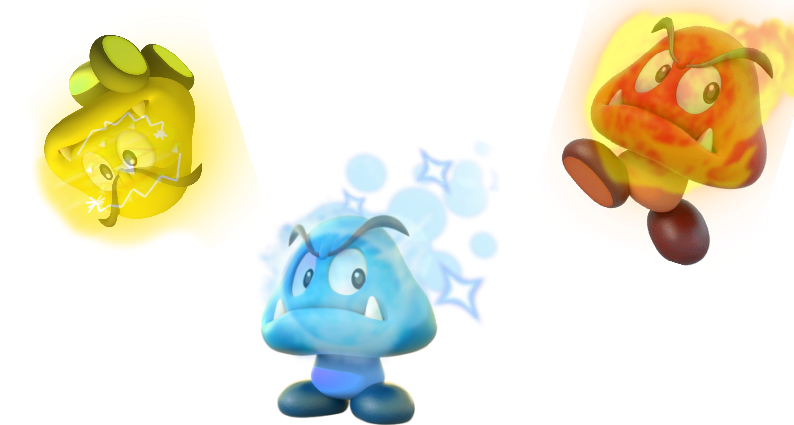 Elemental Goombas - Cartoon (1600x900), Png Download