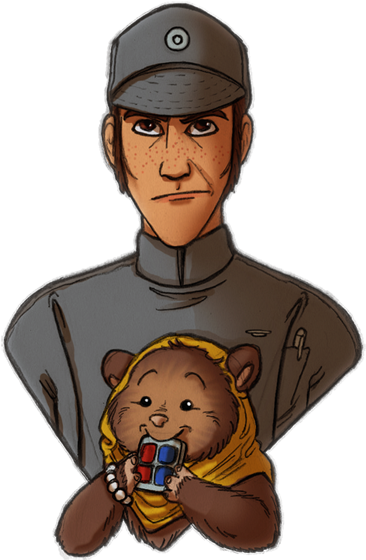 “lieutenant Norel Ipani And Ewok Cub Bani ” Moar From - Cartoon (600x675), Png Download