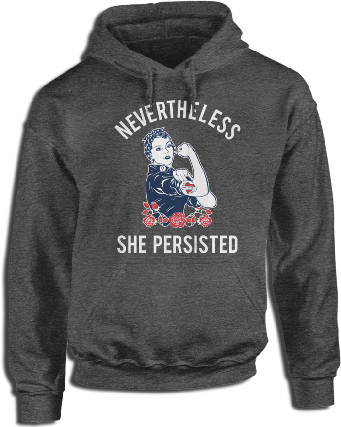 Nevertheless, She Persisted Rosie The Riveter T-shirt - Wright State University Clothing (740x895), Png Download