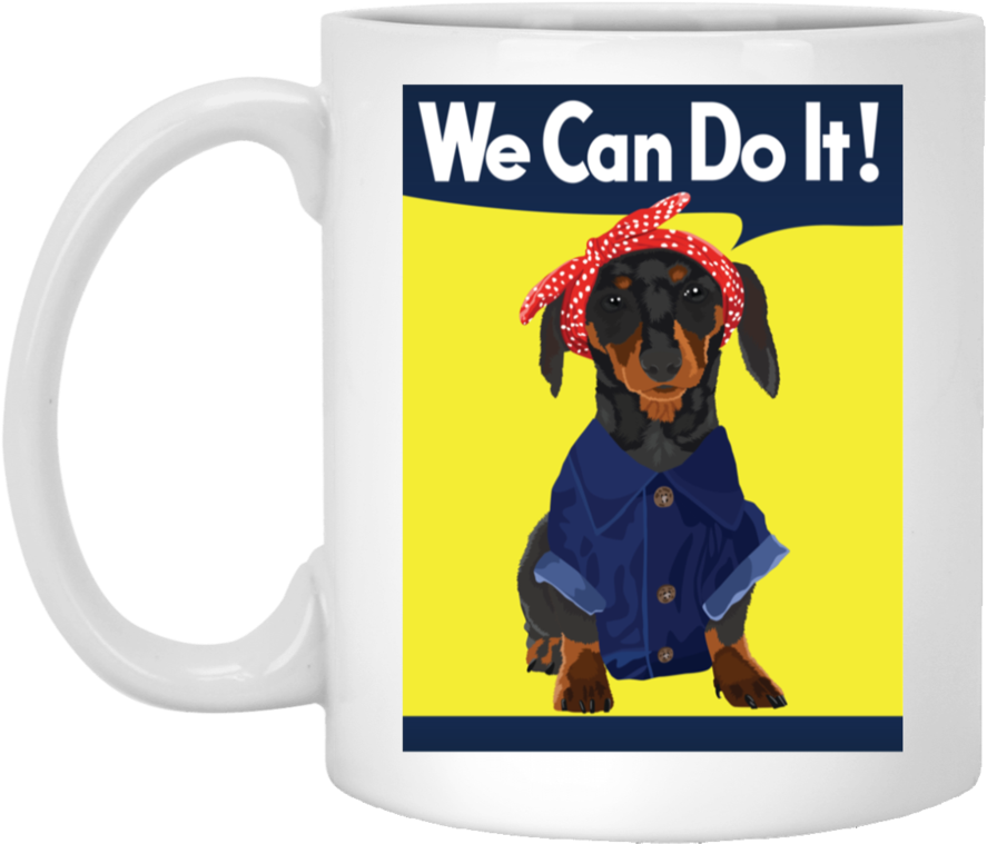 Dachshund Rosie The Riveter Mugs - Rosie The Riveter (900x900), Png Download