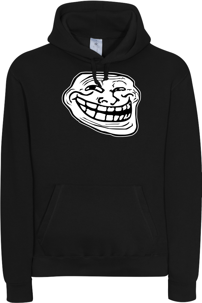 Trollface Sweatshirt B&c Hooded (1044x1044), Png Download