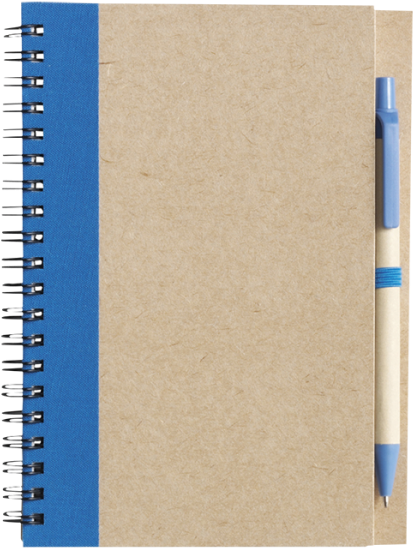 Recycled Spiral Notebook And Pen - Libreta Ecologica Con Pluma (600x600), Png Download