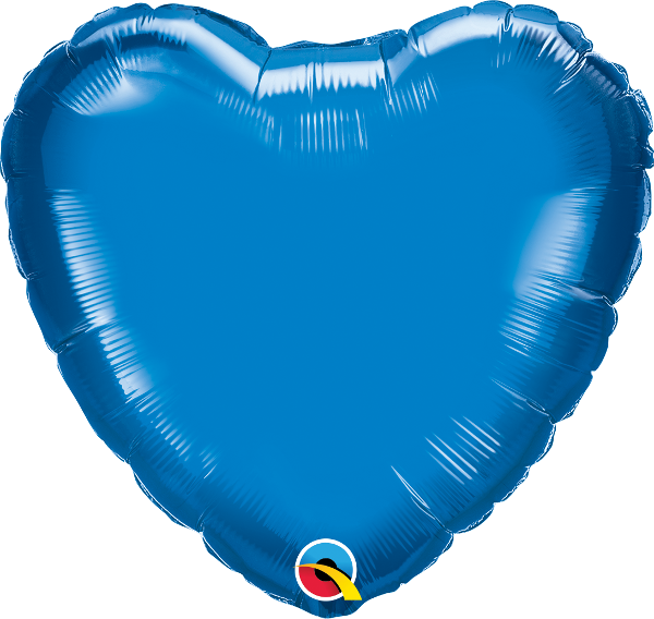 Sapphire Blue Heart Shaped 18'' Foil Decorator Balloon - Qualatex (600x568), Png Download