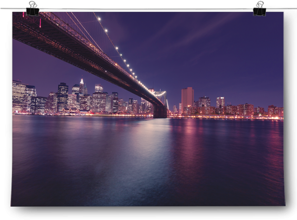 Brooklyn Bridge Nyc Long Exposure - New York At Night With Quote (600x600), Png Download