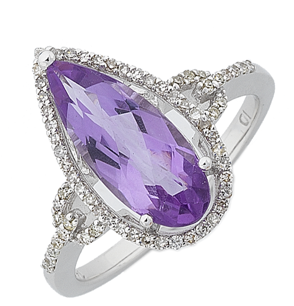 Diamond Clipart Amethyst - Engagement Ring (606x774), Png Download