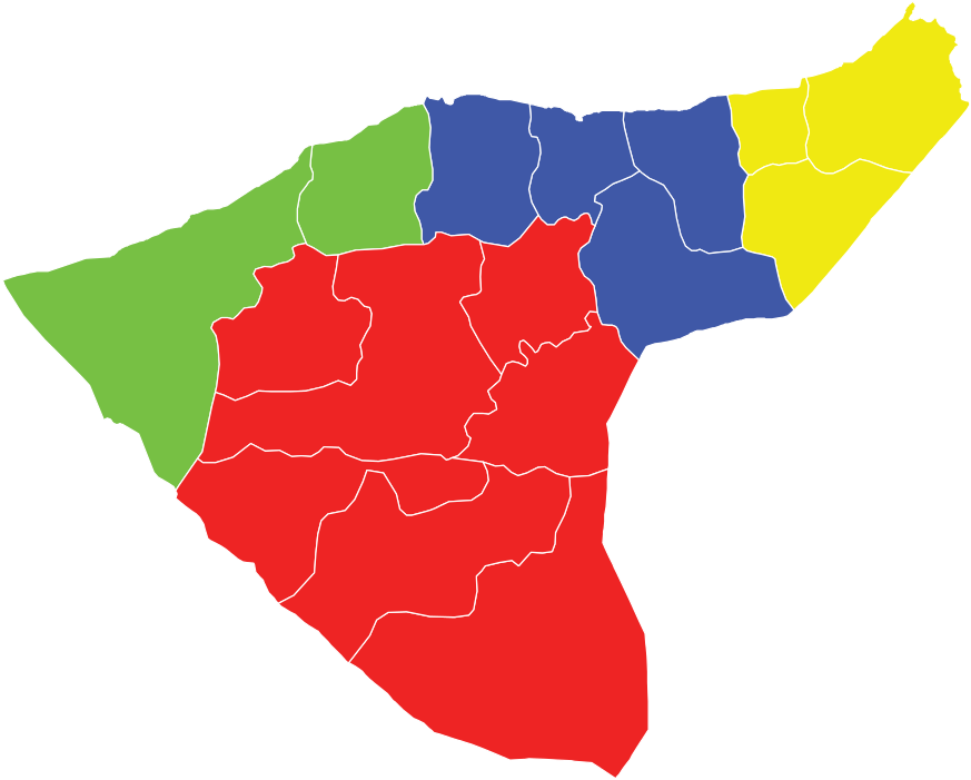 Al-hasakah Blank Subdistricts - Al Hasakah Governorate (896x768), Png Download