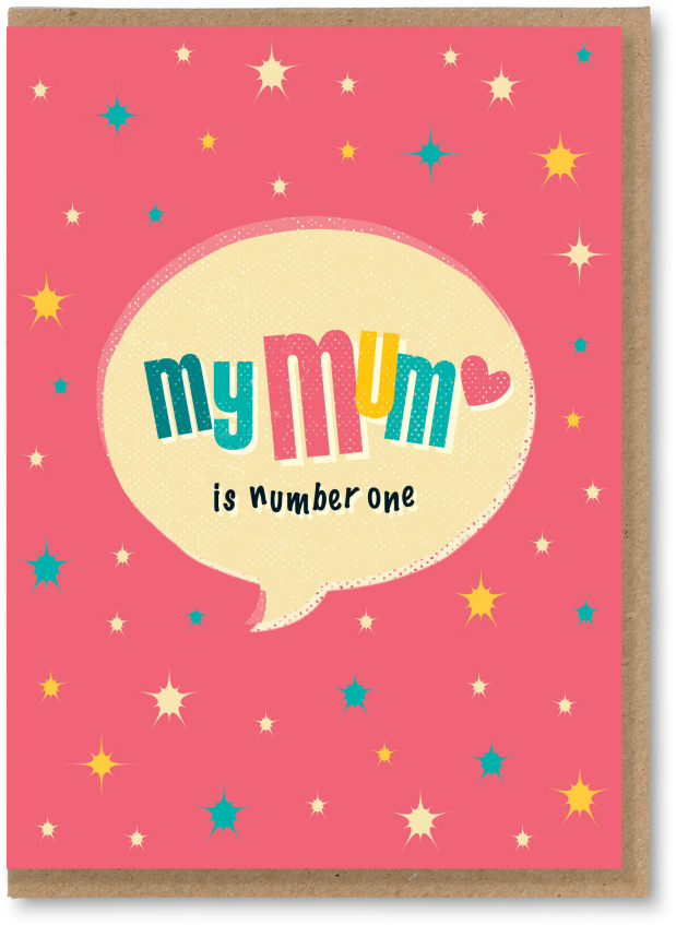 St 532 My Mum Is My Number One - Greeting Card (850x850), Png Download
