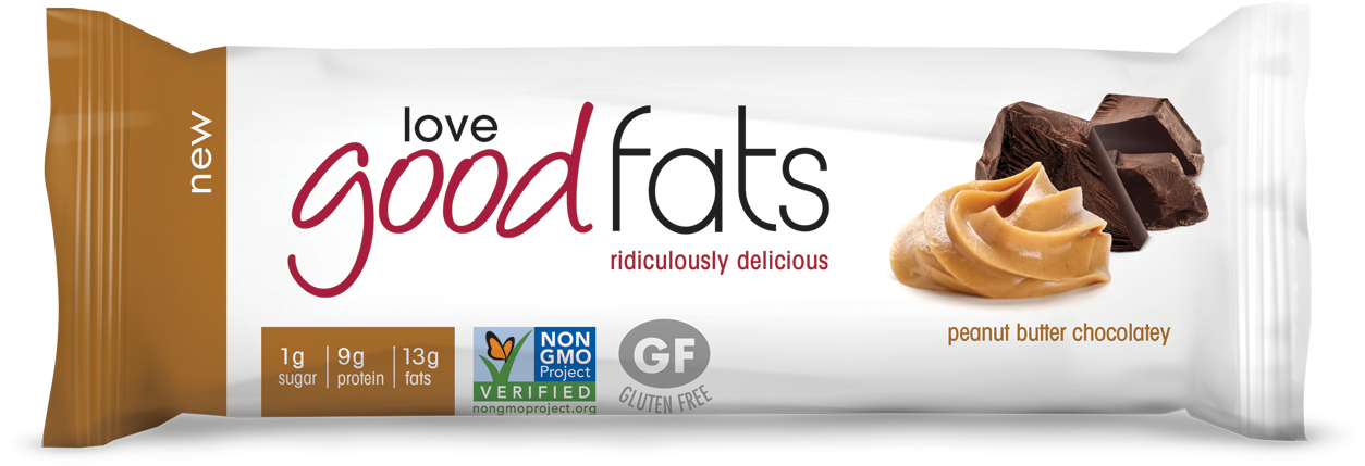 Peanut Butter Chocolatey <br><span Class=red> - Loves Good Fats Bar (1398x484), Png Download