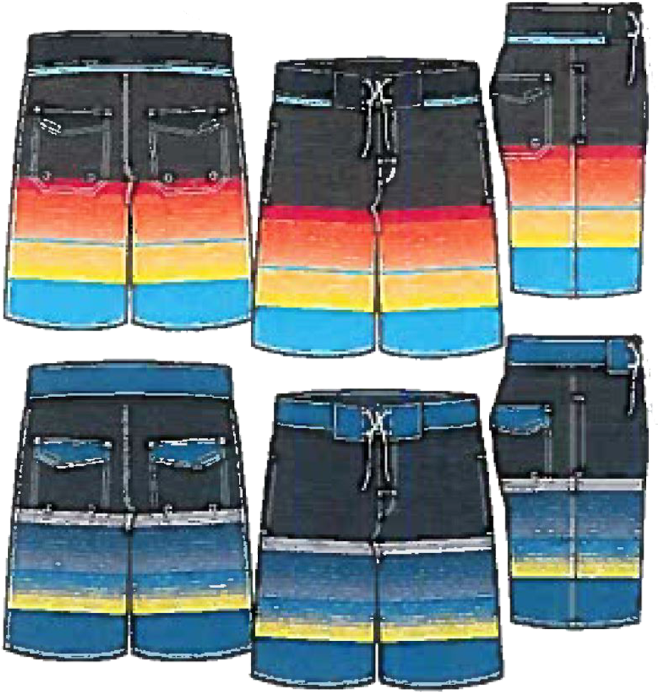 Swimwear Boys Sunset Stripe Swim Trunks, Size 2-4 - Board Short (963x1000), Png Download