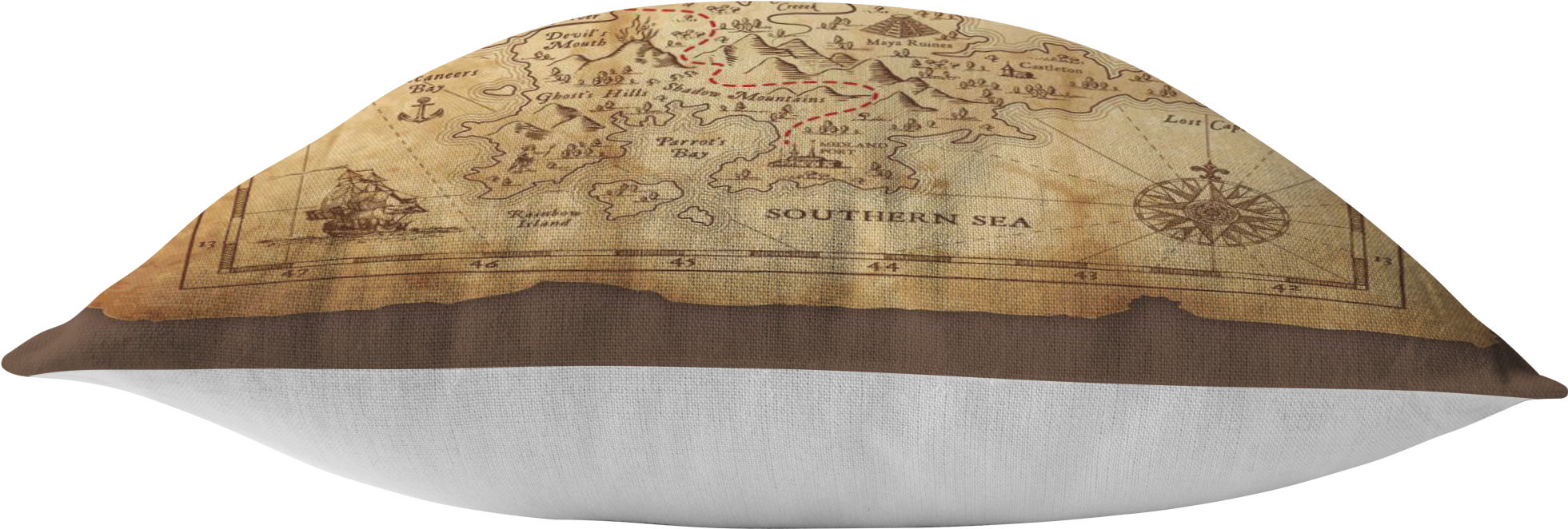 Treasure Map Pillow - Dome (2000x2000), Png Download