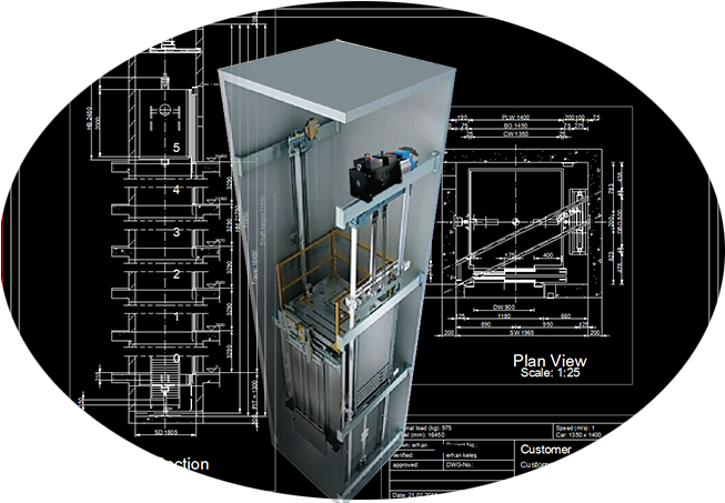 Elevator Layout - Commercial Building (670x465), Png Download