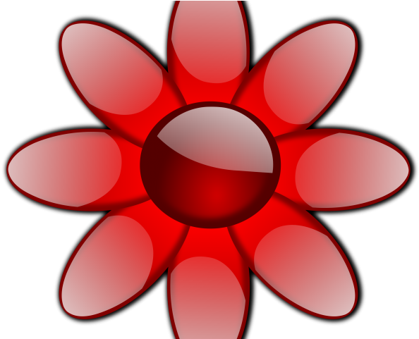 Red Flower Clipart Symmetrical Flower - Flowers Clip Art (640x480), Png Download