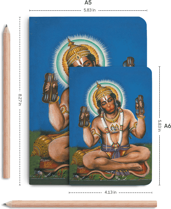 Dailyobjects Indian Mythology Hanuman A6 Notebook Plain - Illustration (600x700), Png Download