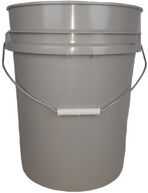 25 Gallon Plastic Bucket Grey - Bucket (500x648), Png Download