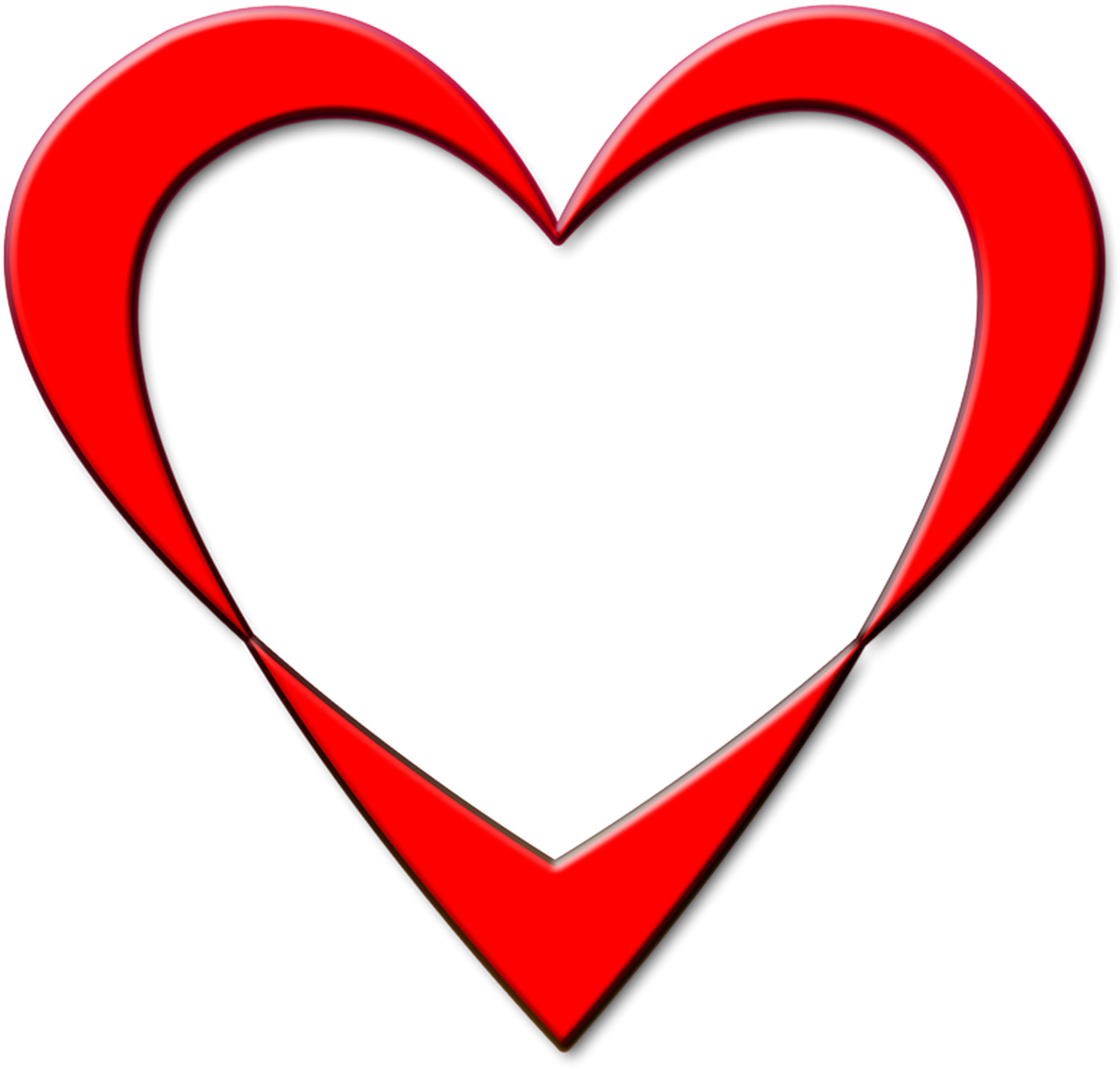 Wedding, Red, Heart, Outline, Design, Love - Serce Obrys Png (1280x1280), Png Download