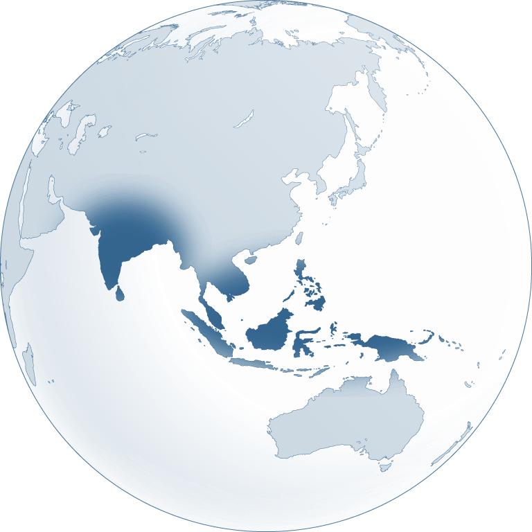 India - Southeast Asia Map Black (768x768), Png Download