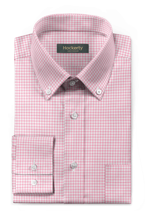Pink Checked 100% Cotton Shirt - Shirt (600x877), Png Download