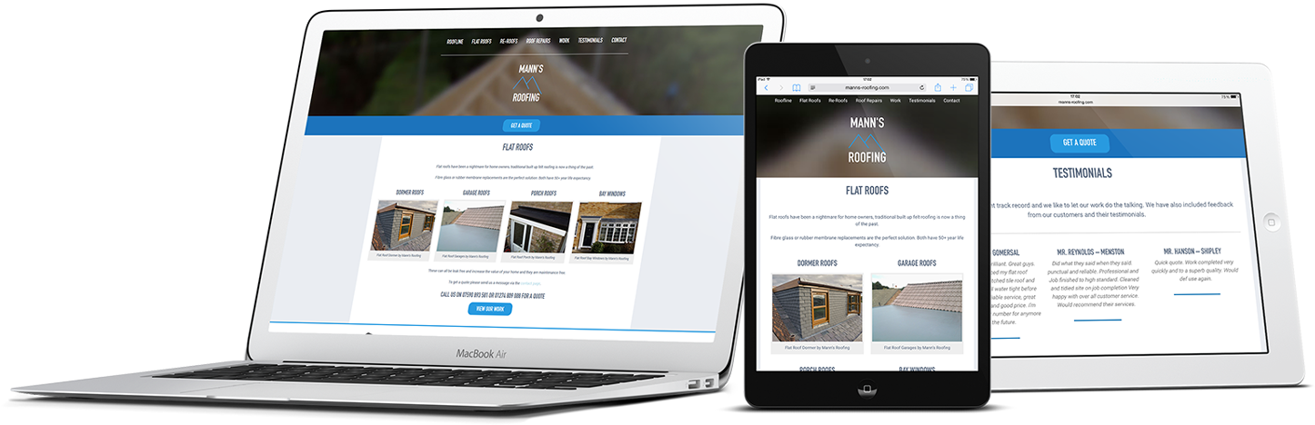 Manns Roofing Responsive Design - Iphone (1500x523), Png Download