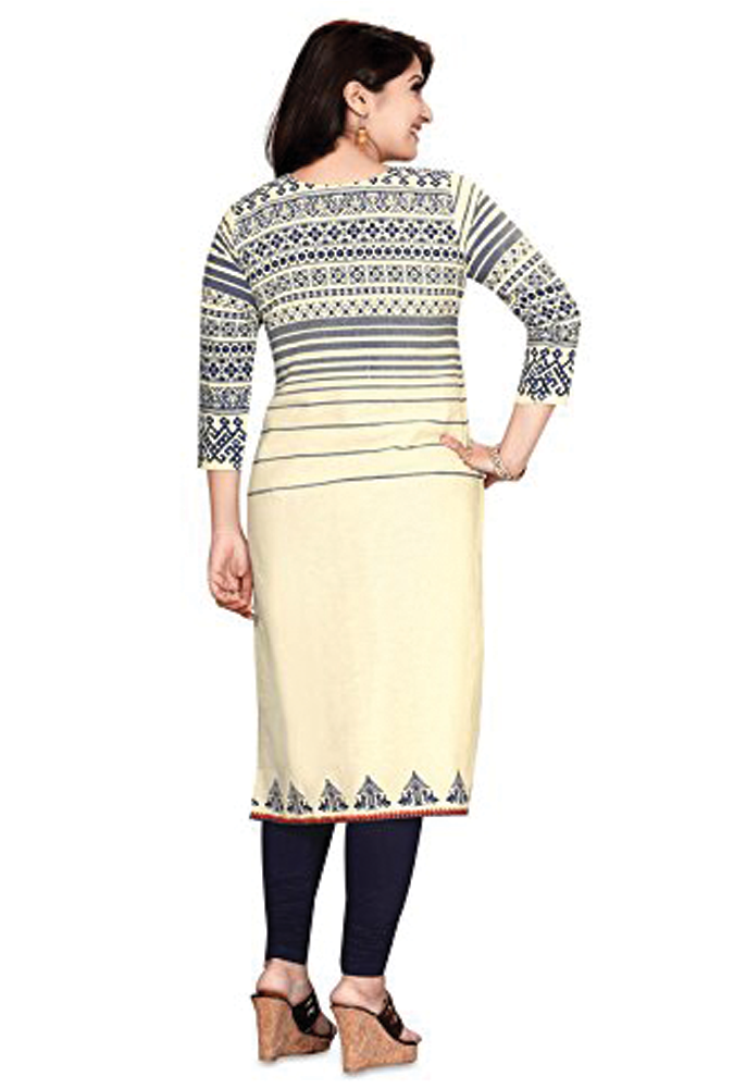 Khadi Cotton A-line Designer Kurti Beige - Pencil Skirt (1000x1000), Png Download
