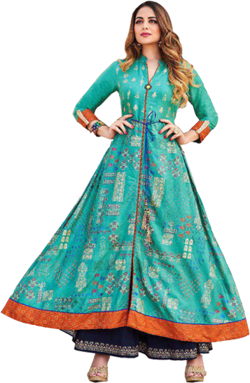 Kajal Style Fashion Kurti - Kajal Style (550x620), Png Download