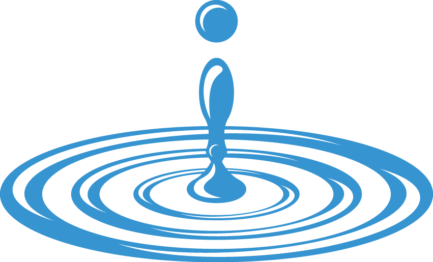 Blue White Circle Water Drop Logo - Circle (851x515), Png Download