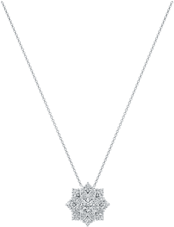 Lotus Cluster - Luxury Necklace - Harry Winston Diamond Solitaire Necklace (760x500), Png Download