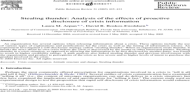 Analysis Of The Effects Of Proactive Disclosure Of - Document (1200x630), Png Download