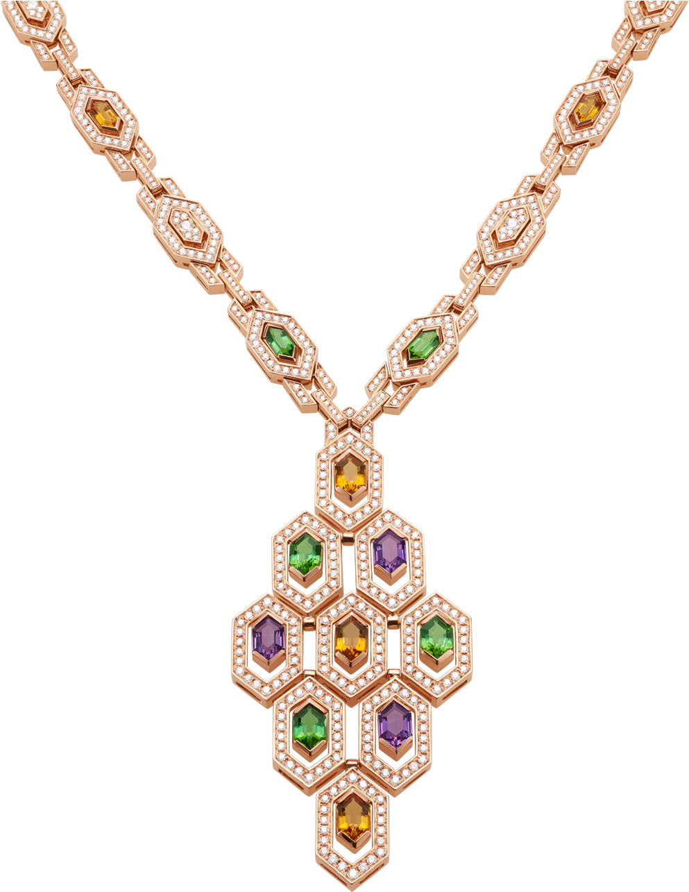 Serpenti Necklace Necklace Rose Gold Pink - Necklace (1800x1405), Png Download