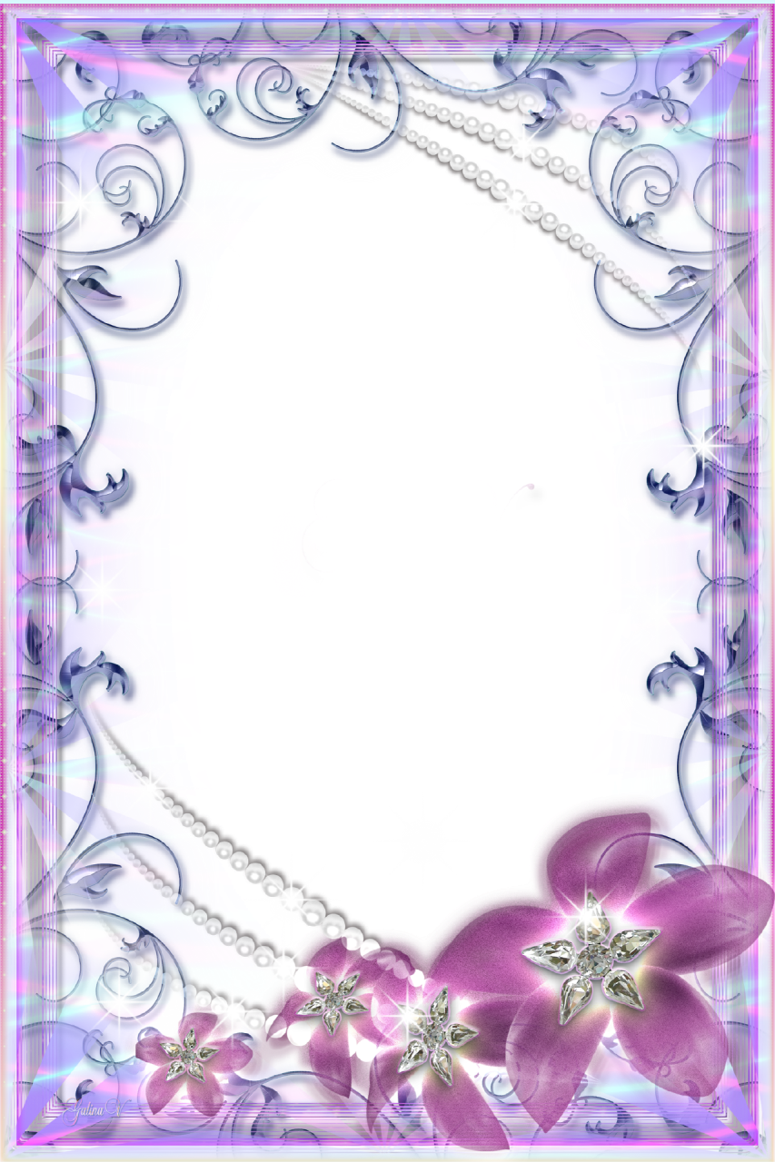 Photo Frame Glamorous Flowers Borders For - Glamorous Frames (853x1280), Png Download
